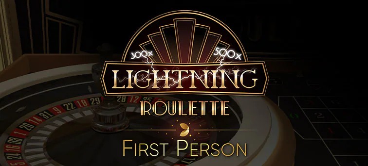 First Person Lightning Roulette slot logo by Evolution at Unibet