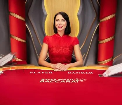 Super Speed Baccarat casino game by Evolution – featured logo at Unibet